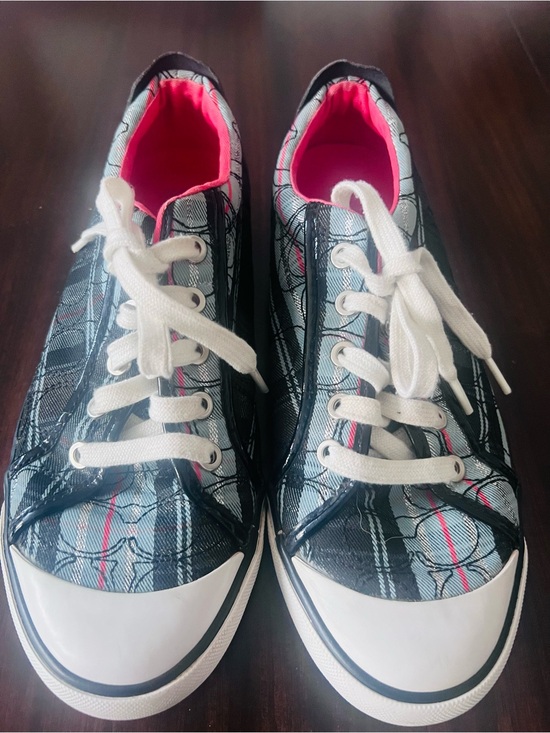 Coach Shoes - Coach Plaid Sneakers with Pink Lining and White Toe Caps